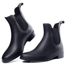 Easy On Matte Black Color Ankle Shoes Botines Mujer Women Waterproof Non-Slip Garden Rain Boots